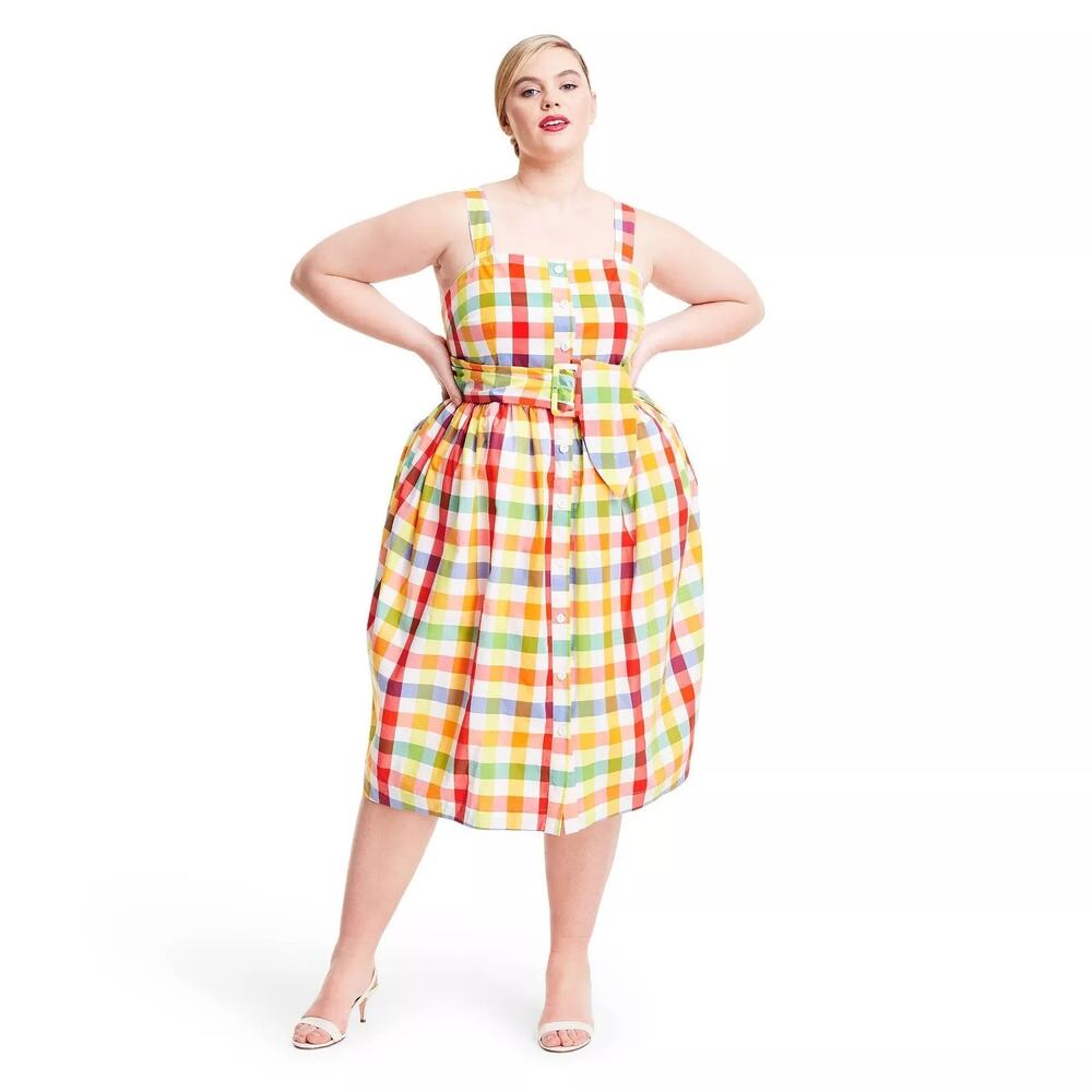 Christopher John Rogers for Target - Plaid Wide Strap Dress Size 20W-22W NWT